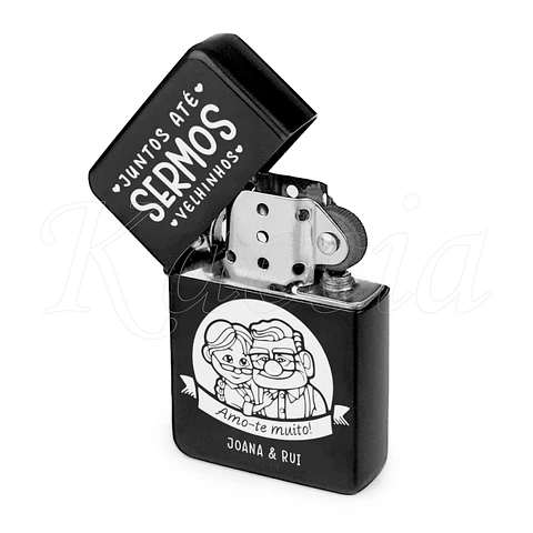 Isqueiro Preto Personalizado Juntos Até Sermos Velhinhos Carl e Ellie Up