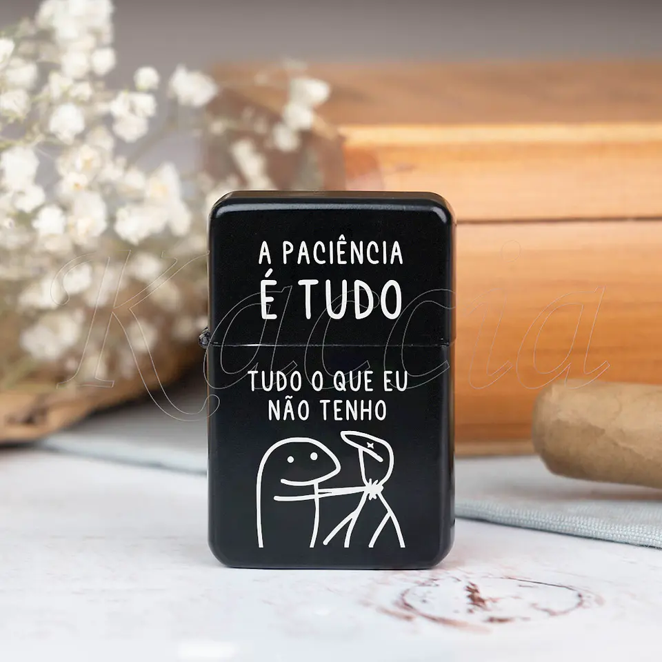 Isqueiro Preto Personalizado Sem Paciência Flork 3
