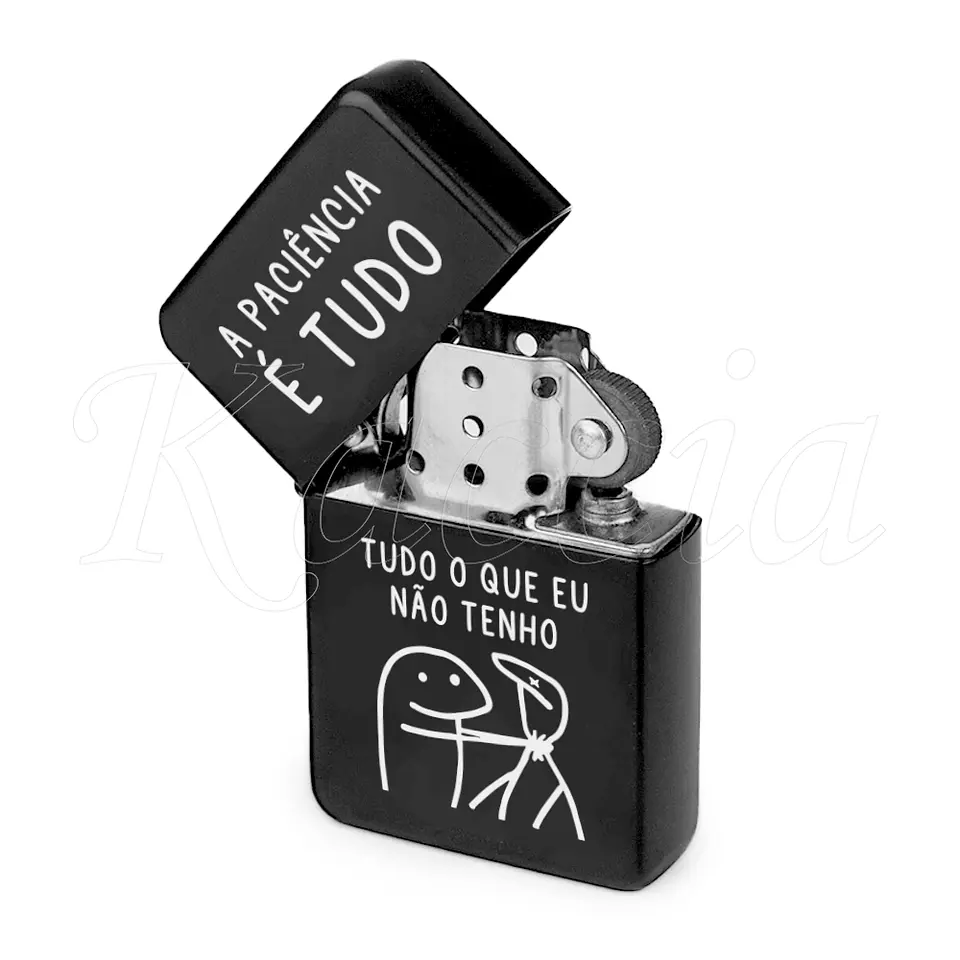 Isqueiro Preto Personalizado Sem Paciência Flork 1