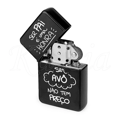 Isqueiro Preto Personalizado Ser Pai e Avô