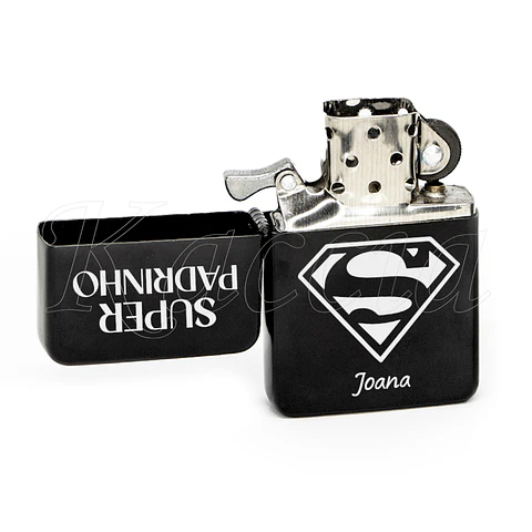 Isqueiro Preto Personalizado Super