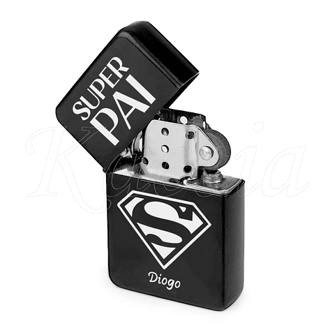 Isqueiro Preto Personalizado Super
