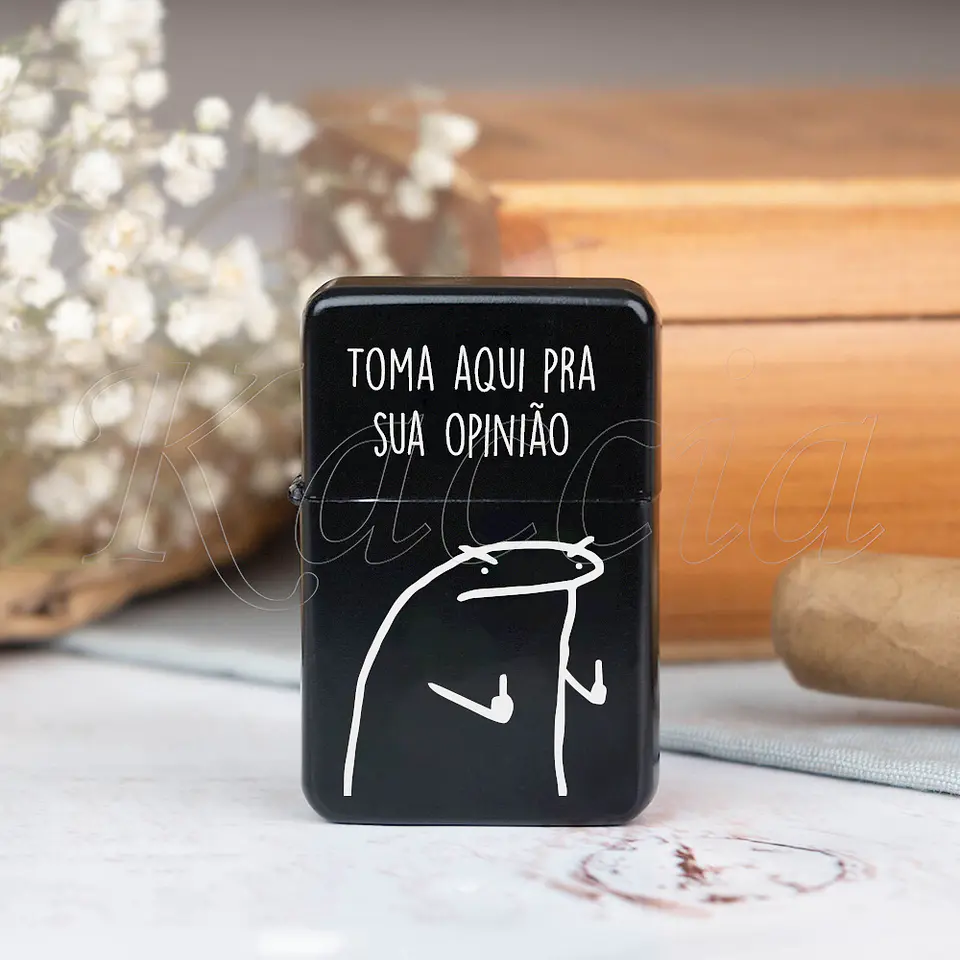 Isqueiro Preto Personalizado Pra Sua Opinião Flork 3