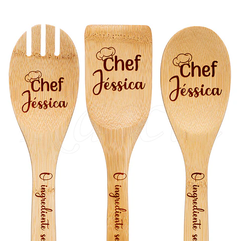 Conjunto Utensílios Cozinha Personalizáveis Chef