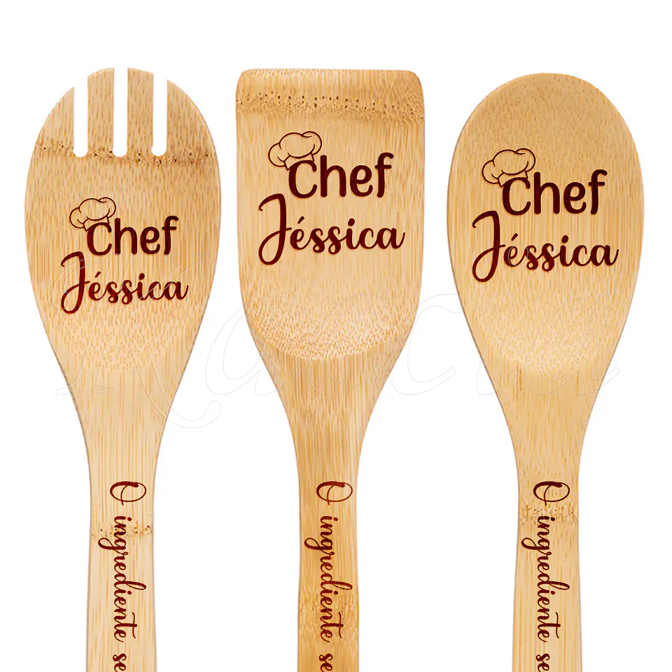 Conjunto Utensílios Cozinha Personalizáveis Chef 2