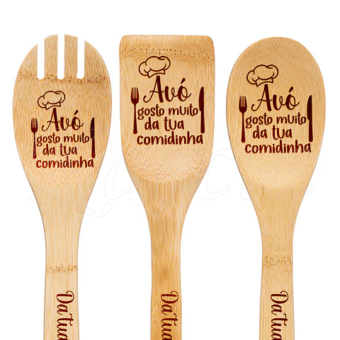 Conjunto Utensílios Cozinha Personalizáveis Gosto da tua Comidinha