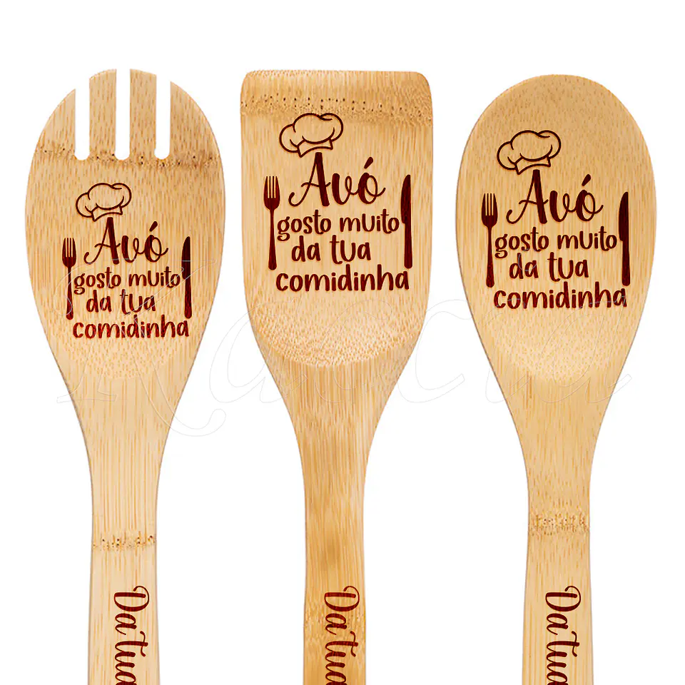Conjunto Utensílios Cozinha Personalizáveis Gosto da tua Comidinha 2