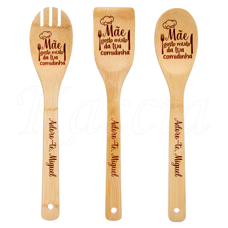 Conjunto Utensílios Cozinha Personalizáveis Gosto da tua Comidinha 1