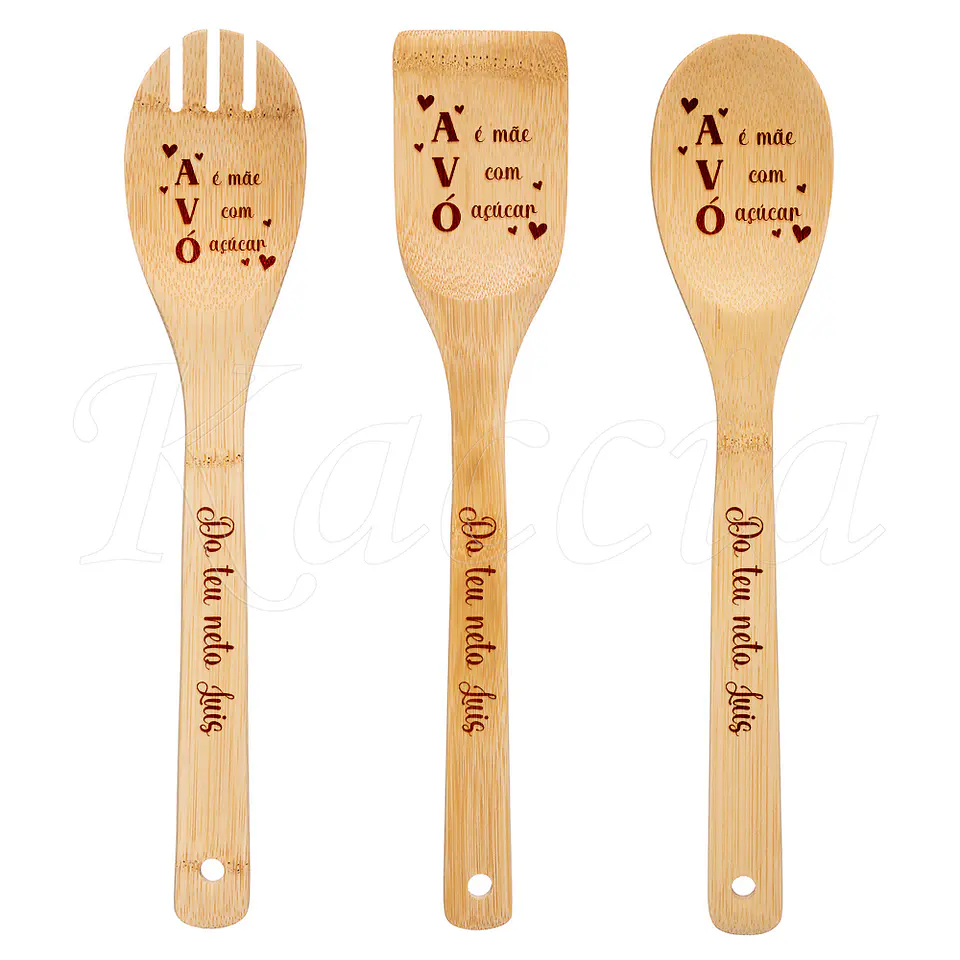 Conjunto Utensílios Cozinha Personalizáveis Avó é Mãe com Açucar 1