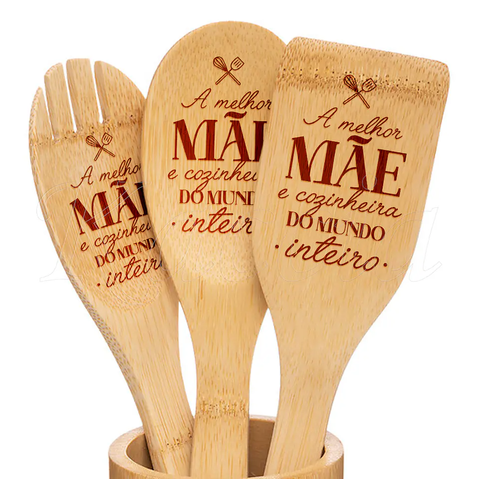 Conjunto Utensílios Cozinha Personalizáveis Melhor Cozinheira 3