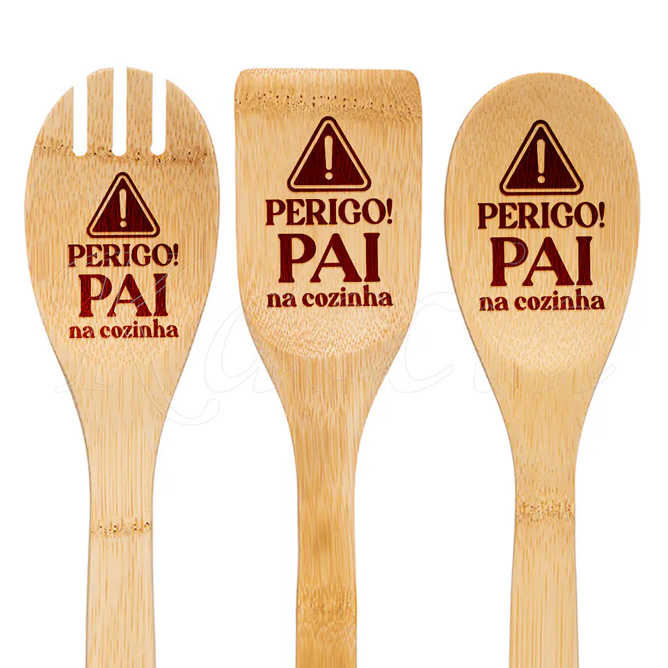 Conjunto Utensílios Cozinha Personalizáveis Perigo na Cozinha 2