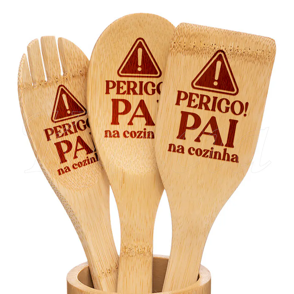 Conjunto Utensílios Cozinha Personalizáveis Perigo na Cozinha 3