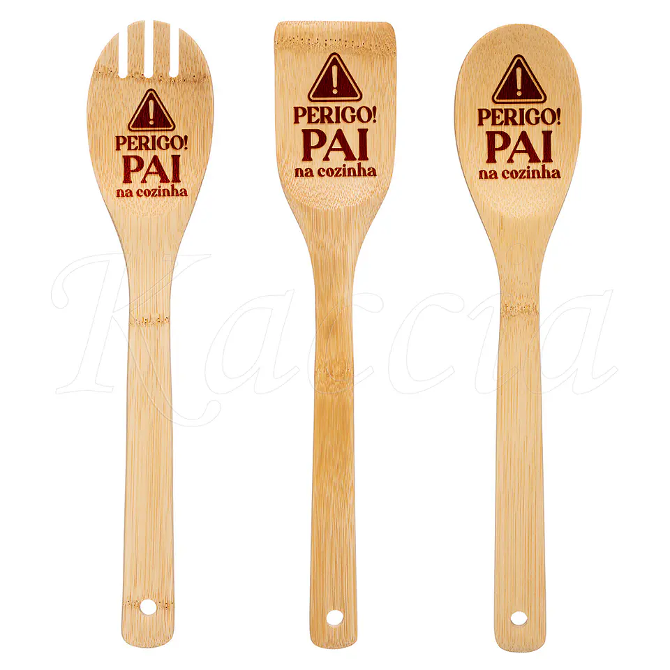 Conjunto Utensílios Cozinha Personalizáveis Perigo na Cozinha 1