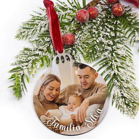 Bola de Natal Personalizável com Fotos