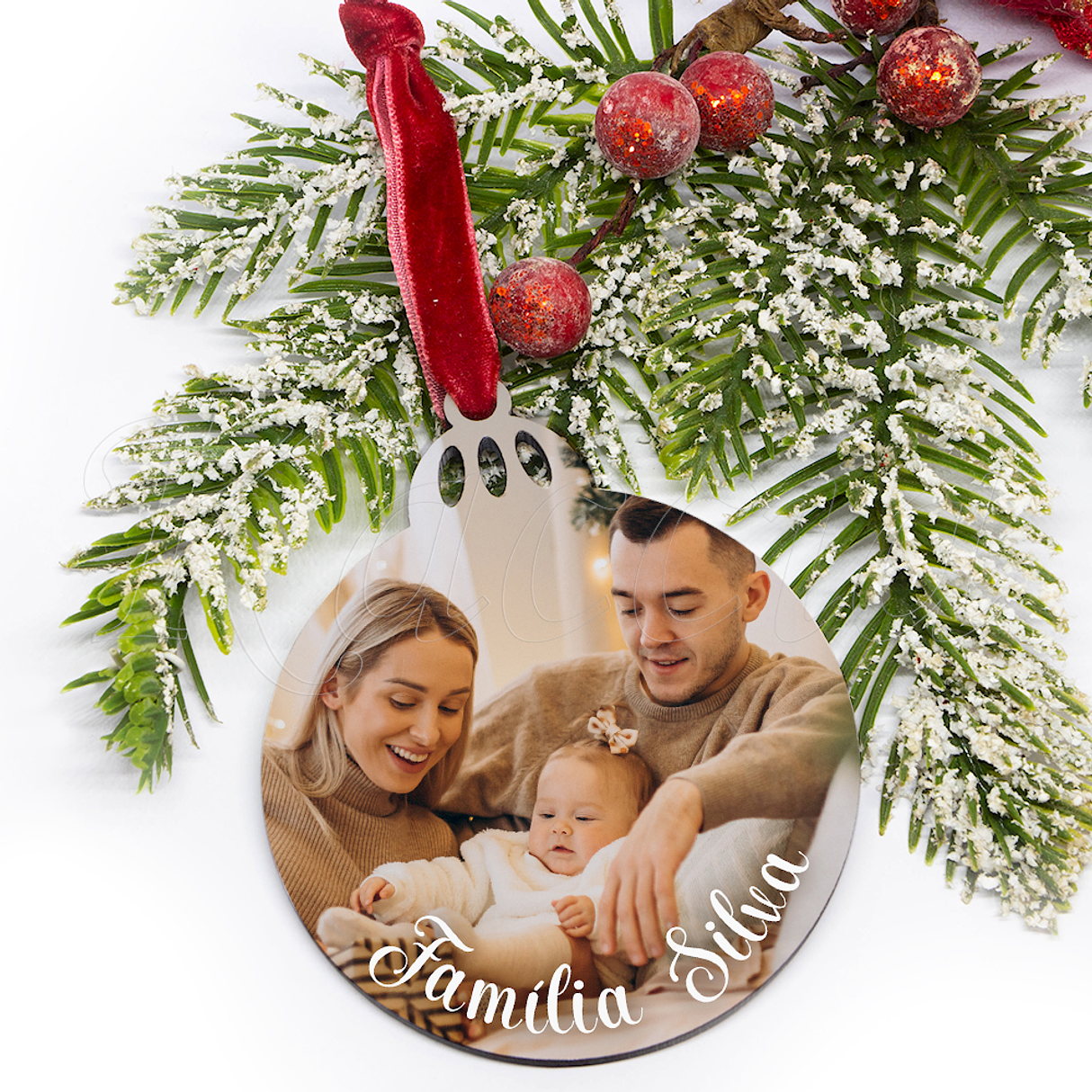 Bola de Natal Personalizável com Fotos 2