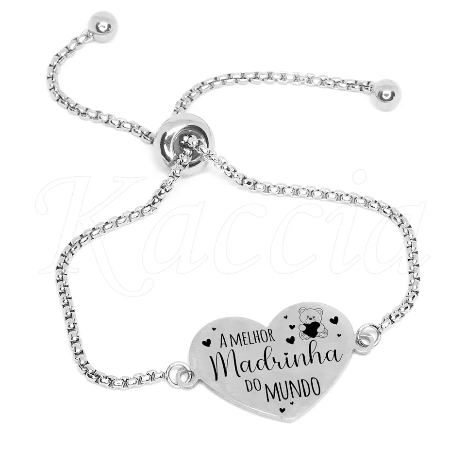 Pulseira Personalizada Coração A Melhor Aço Inox 1