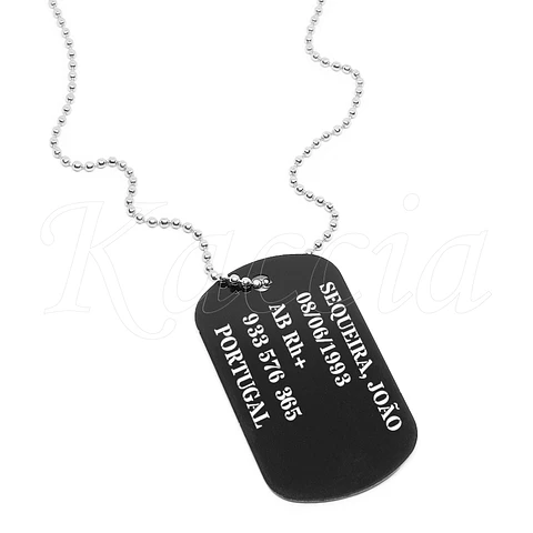Colar Personalizado Militar Masculino Tag