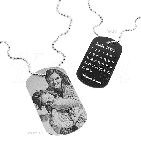 Colar Personalizado Militar Masculino Foto Calendário