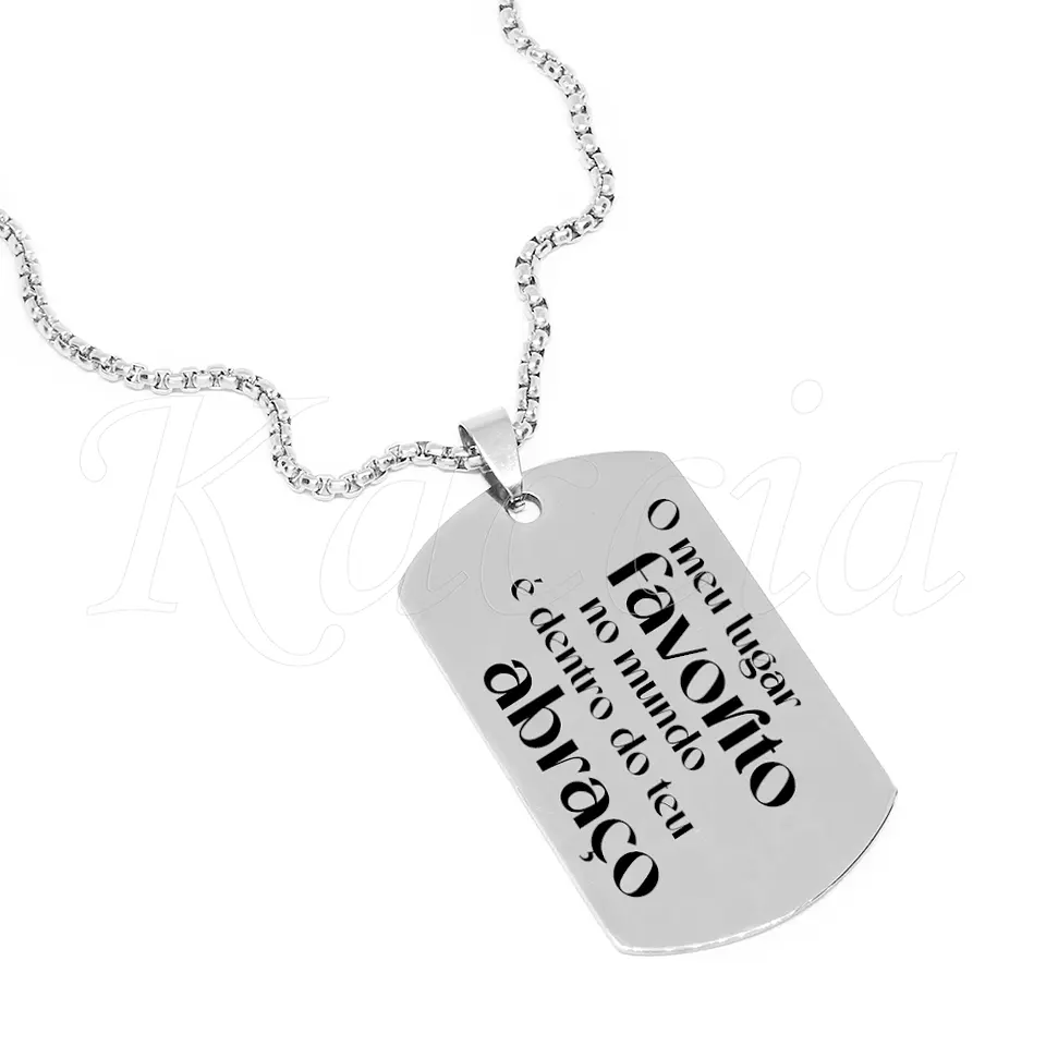 Colar Personalizado Militar Masculino Spotify Aço Inox 3