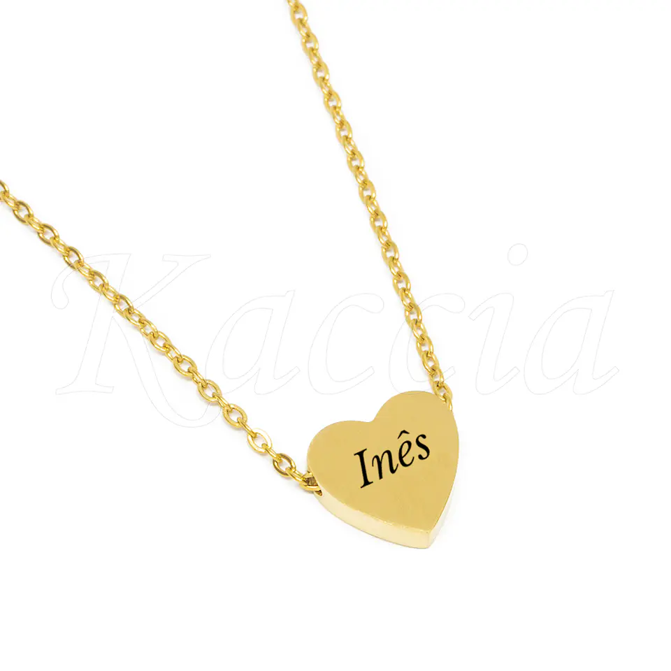 Colar Personalizado Coração com Nomes Aço Inox 2