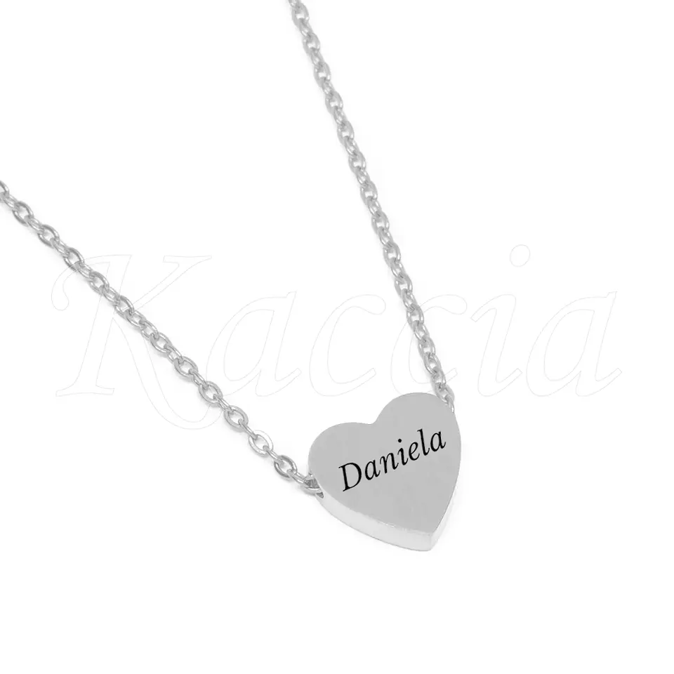 Colar Personalizado Coração com Nomes Aço Inox 3