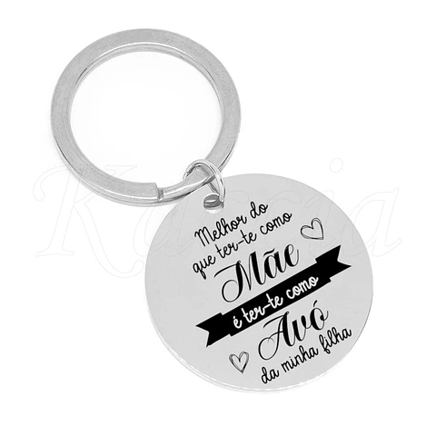 Porta-chaves Personalizado Mãe e Avó Aço Inox