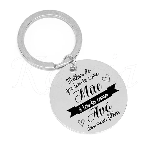 Porta-chaves Personalizado Mãe e Avó Aço Inox
