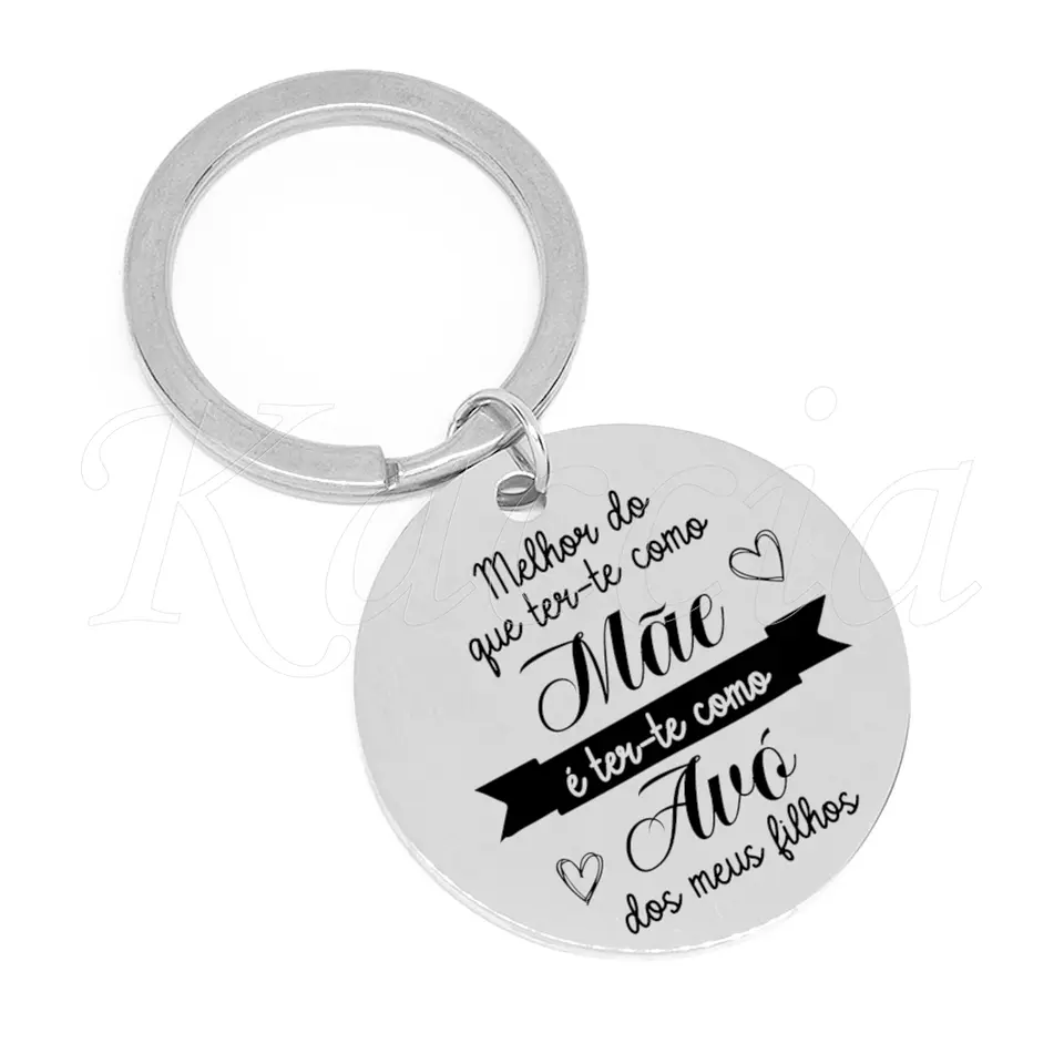 Porta-chaves Personalizado Mãe e Avó Aço Inox 1