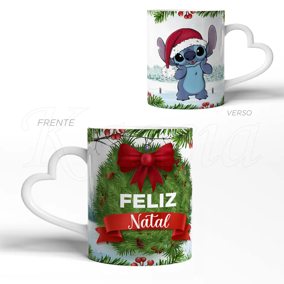 Caneca Feliz Natal Stitch 3
