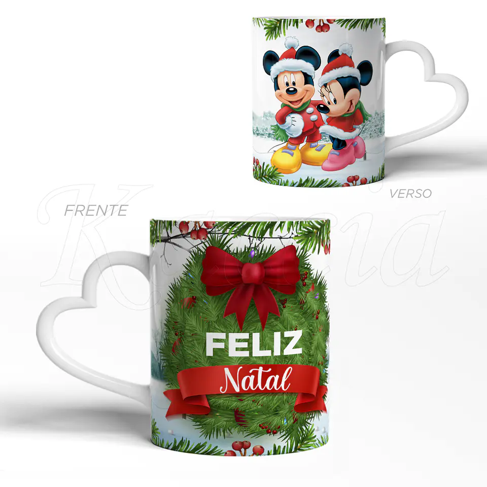 Caneca Feliz Natal Mickey Minnie 3