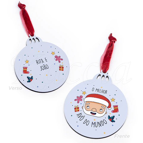 Bola de Natal Personalizável Avós