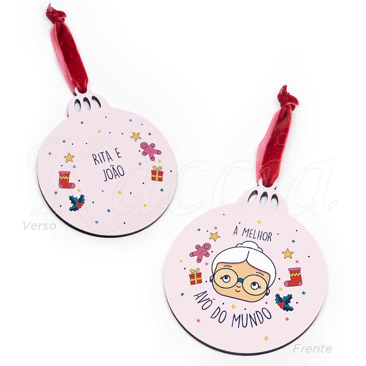 Bola de Natal Personalizável Avós 3