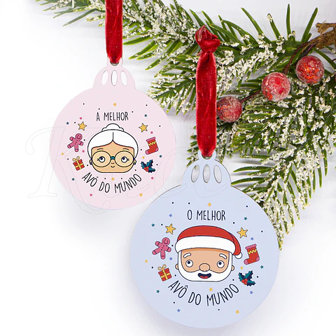 Bola de Natal Personalizável Avós