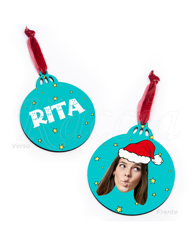 Bola de Natal Personalizável com Foto e Nome Engraçada