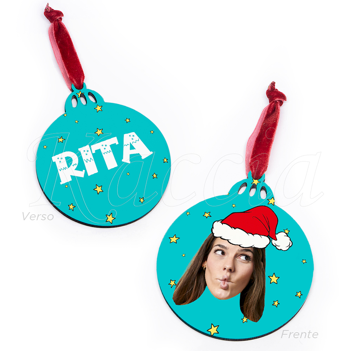 Bola de Natal Personalizável com Foto e Nome Engraçada 2