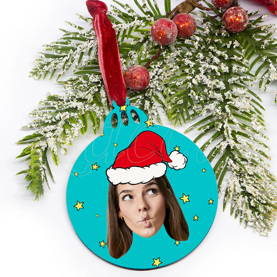 Bola de Natal Personalizável com Foto e Nome Engraçada 4