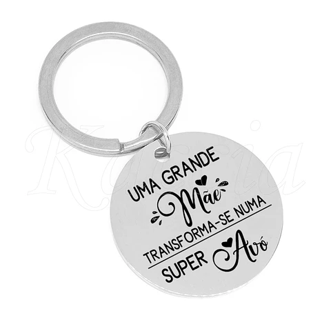 Porta-chaves Personalizado Grande Mãe Super Avó Aço Inox