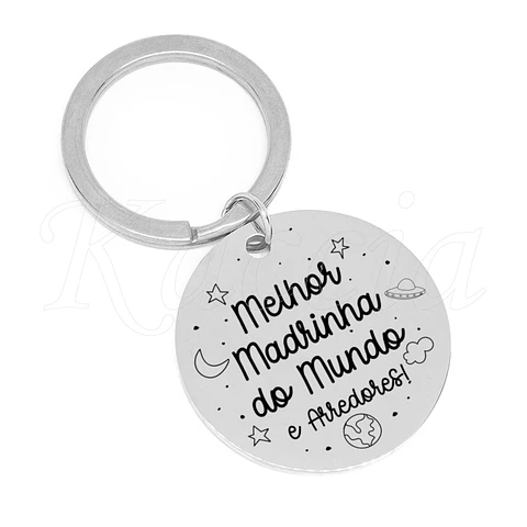 Porta-chaves Personalizado Melhor do Mundo e Arredores Aço Inox