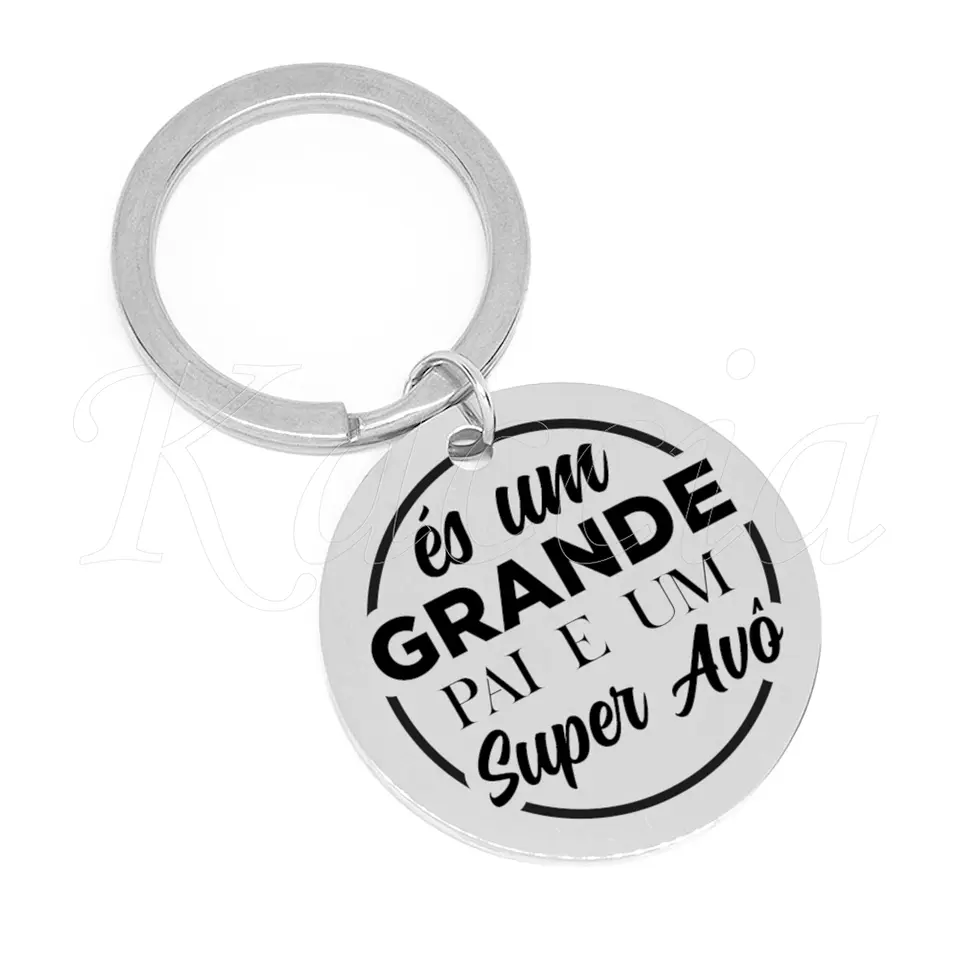 Porta-chaves Personalizado Grande Pai Super Avô Aço Inox 1