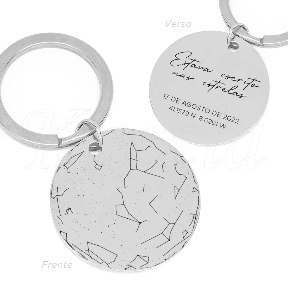 Porta-chaves Personalizado Mapa das Estrelas Classic Aço Inox 2