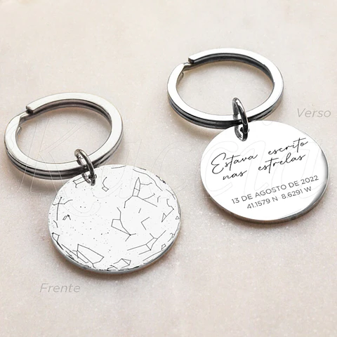 Porta-chaves Personalizado Mapa das Estrelas Classic Aço Inox