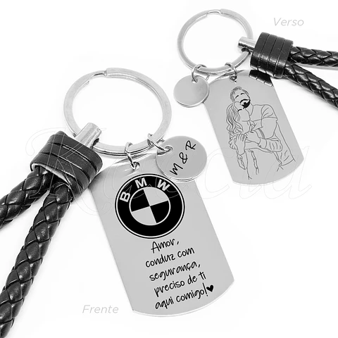 Porta-chaves Personalizado Ilustração Foto Marcas Aço Inox