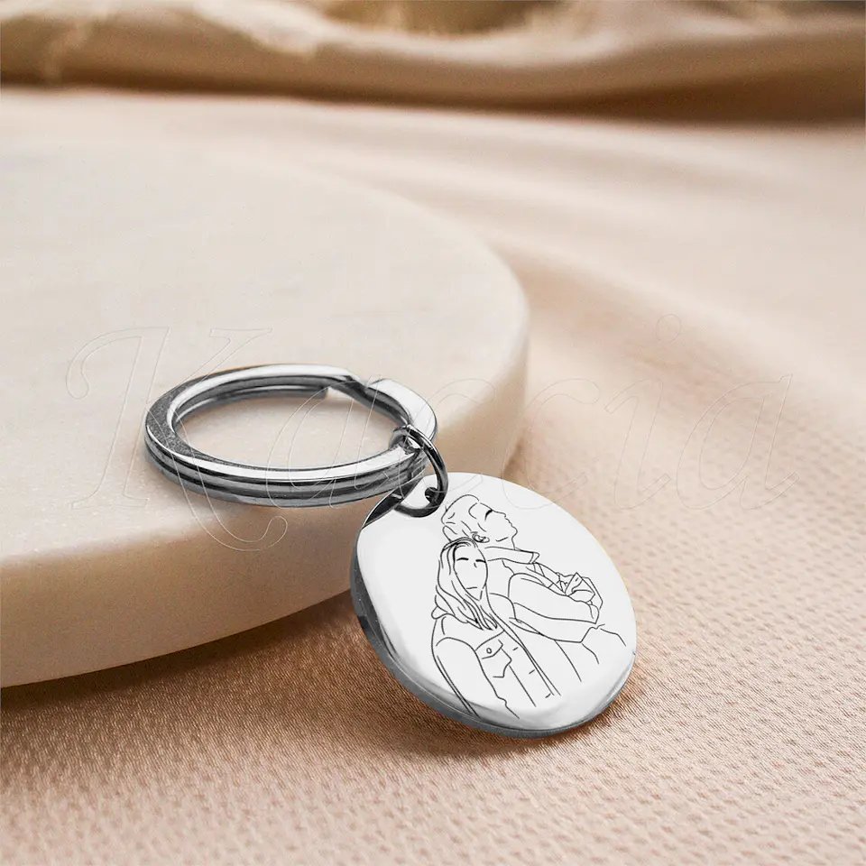 Porta-chaves Personalizado Ilustração Foto Frase Aço Inox 5