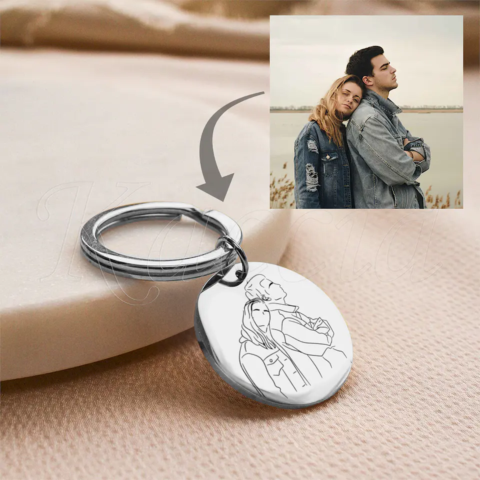 Porta-chaves Personalizado Ilustração Foto Frase Aço Inox 4