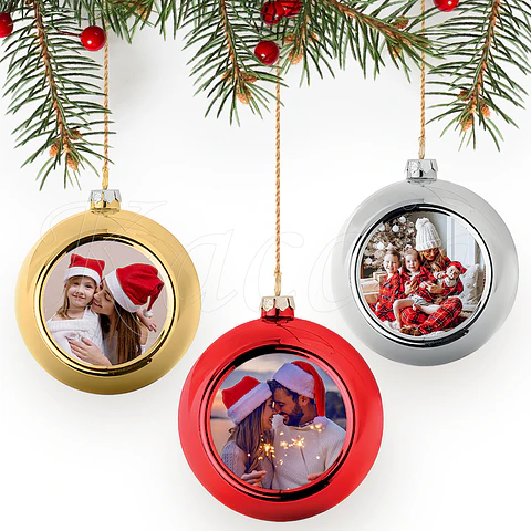 Bola de Natal Personalizável com Foto Esférica