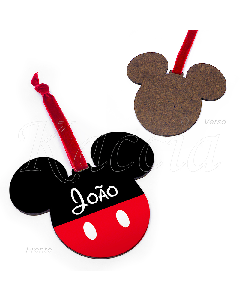 Bola de Natal Personalizável Mickey com Nome