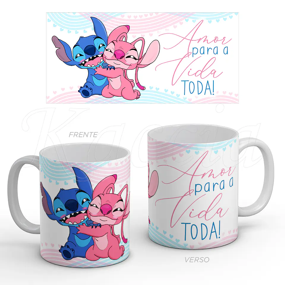 Caneca Amor para a Vida Toda Stitch & Ángel 1