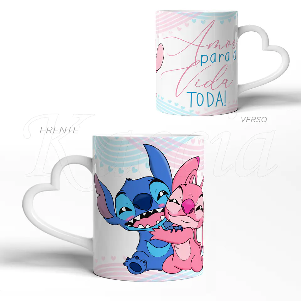 Caneca Amor para a Vida Toda Stitch & Ángel 3