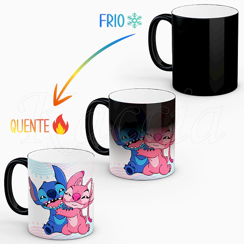 Caneca Amor para a Vida Toda Stitch & Ángel