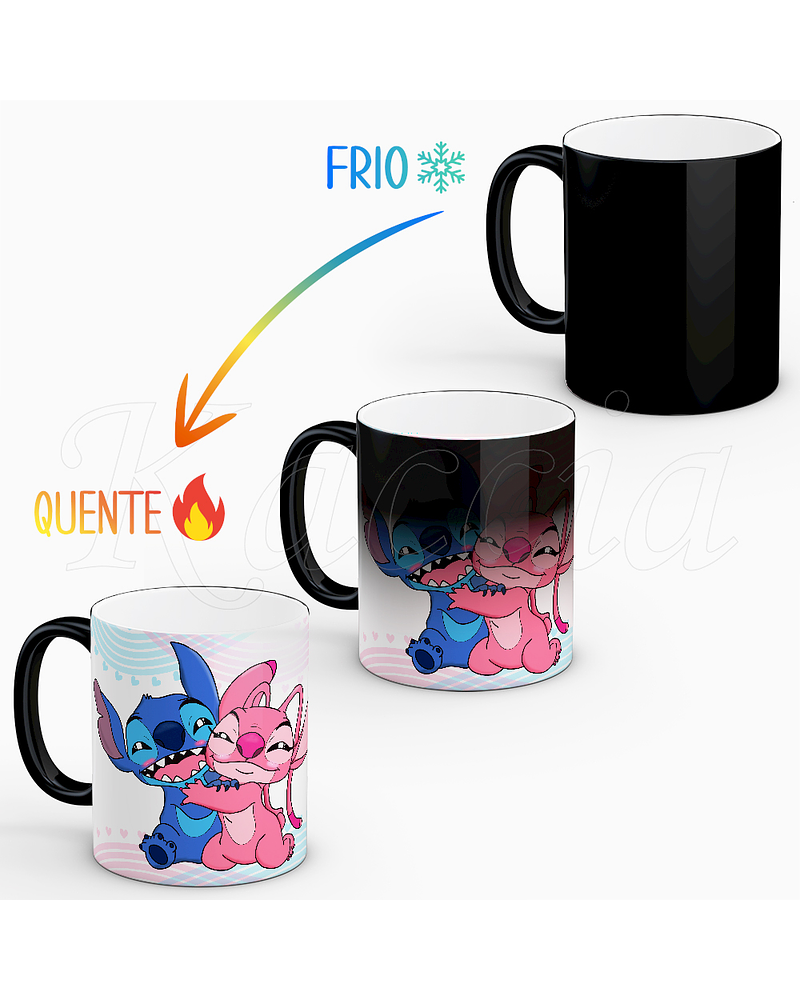 Caneca Amor para a Vida Toda Stitch & Ángel